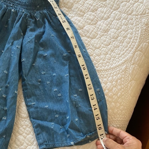 A’gace 3/4 sleeves off shoulder blouse size small in blue pre-ow 100% cotton - Picture 4 of 7